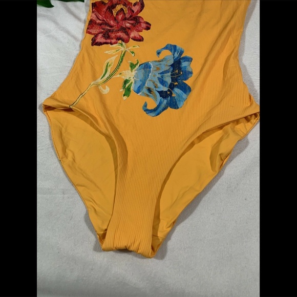 NEW $225‎ Onia Kelly Floral One Piece Swimsuit Sunflower Yellow [SZ Small ] - Picture 6 of 12